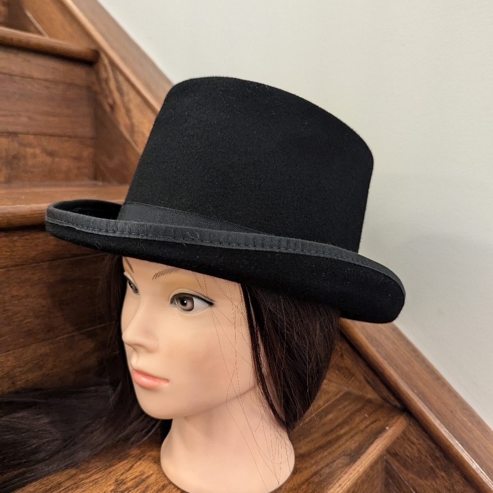 The Bailey Ice Top hat, a vintage tall crown style wool Formal Topper Med unisex